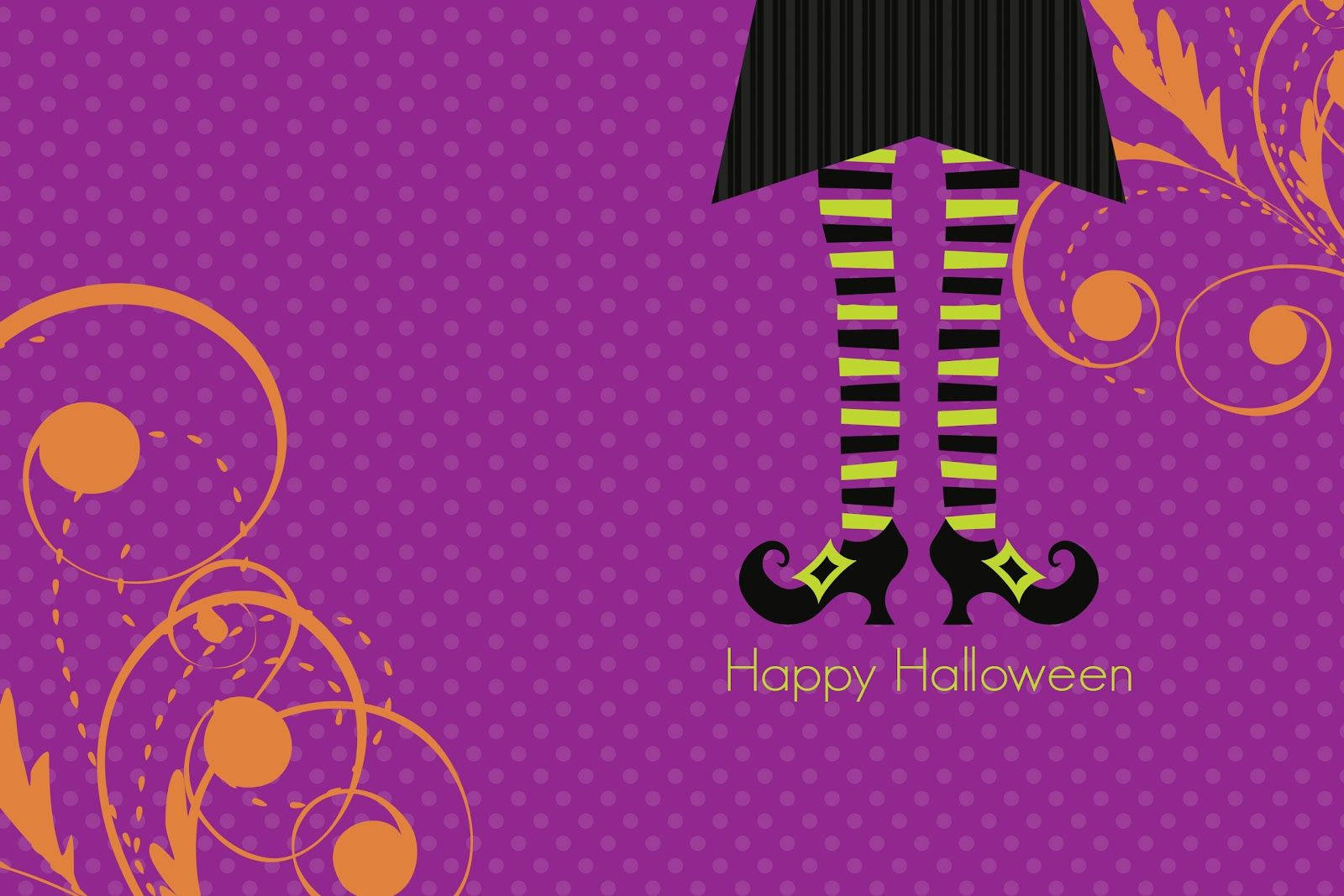 Kawaii Halloween Witch Legs Wallpaper