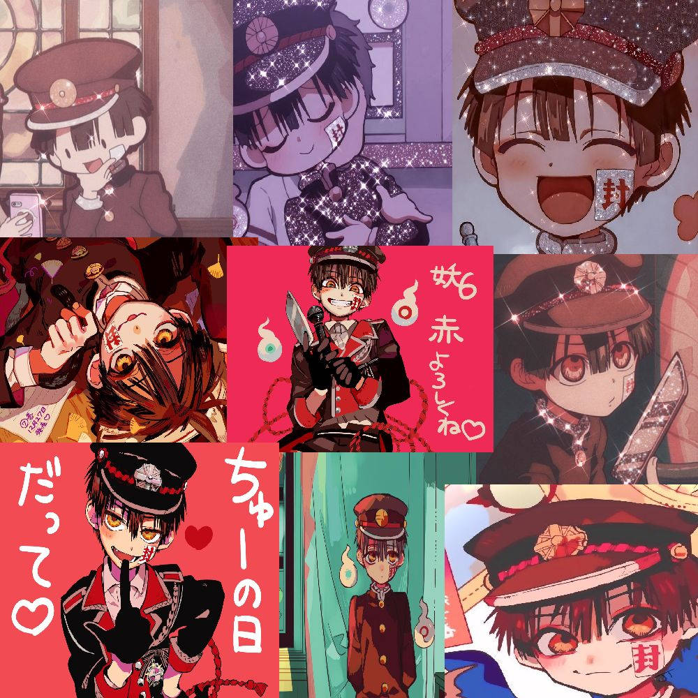 Kawaii Hanako Kun Desktop Collage Background