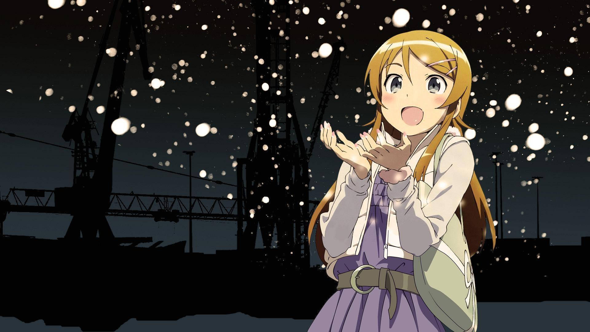 Kawaii Hd Anime Girl Catching Snow