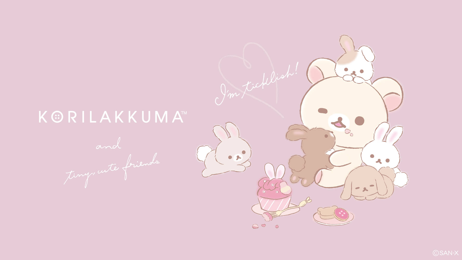 Kawaii Hd Korilakkuma With Bunnies Wallpaper