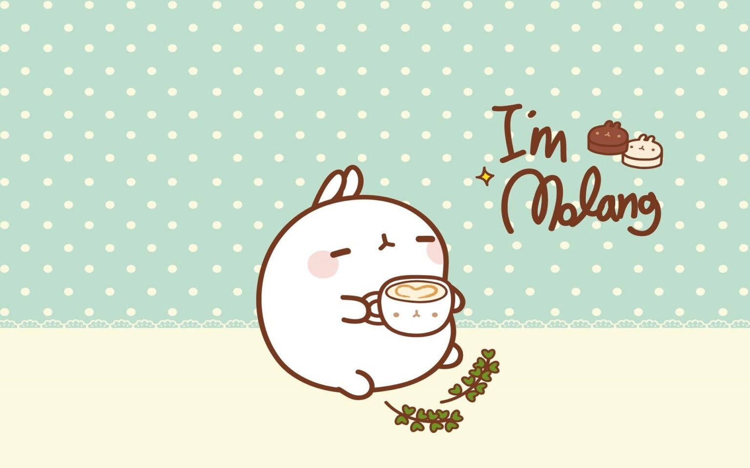 Kawaii Hd Molang Drinking Coffee Picture