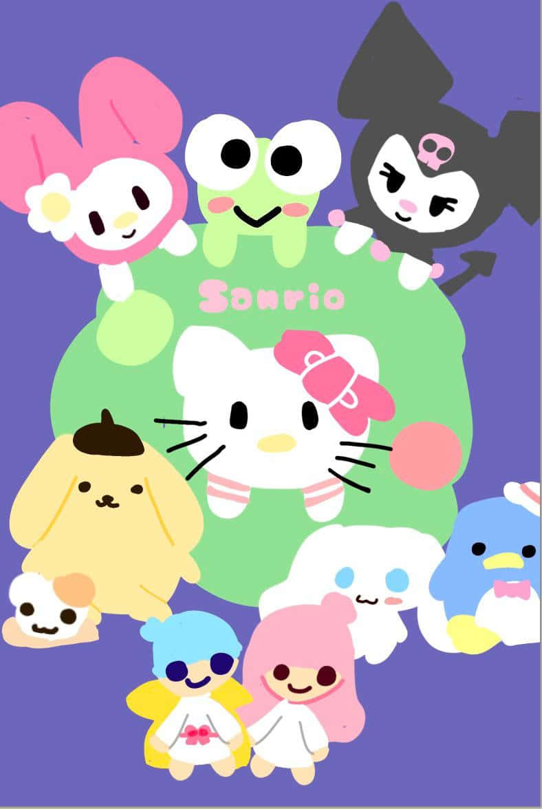 Adorable Hello Kitty in Kawaii Style Wallpaper