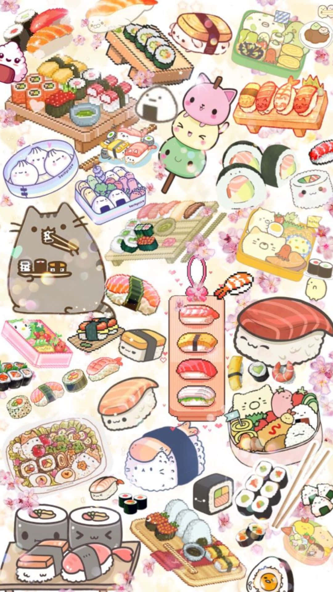 Kawaii Japanese Food Wallpapers: Tasty&Cute Sushi Wallpaper