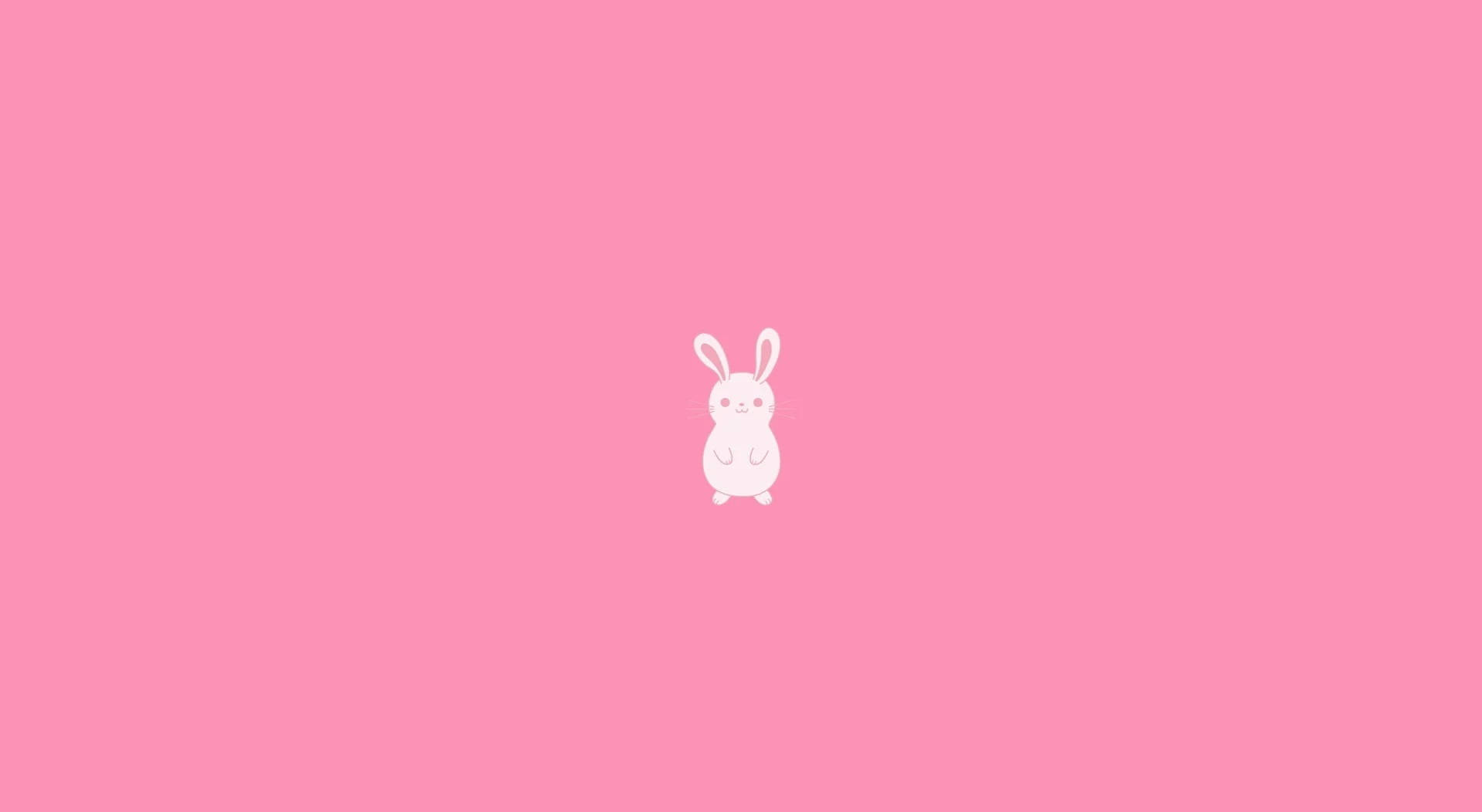 Download A White Rabbit On A Pink Background Wallpaper | Wallpapers.com