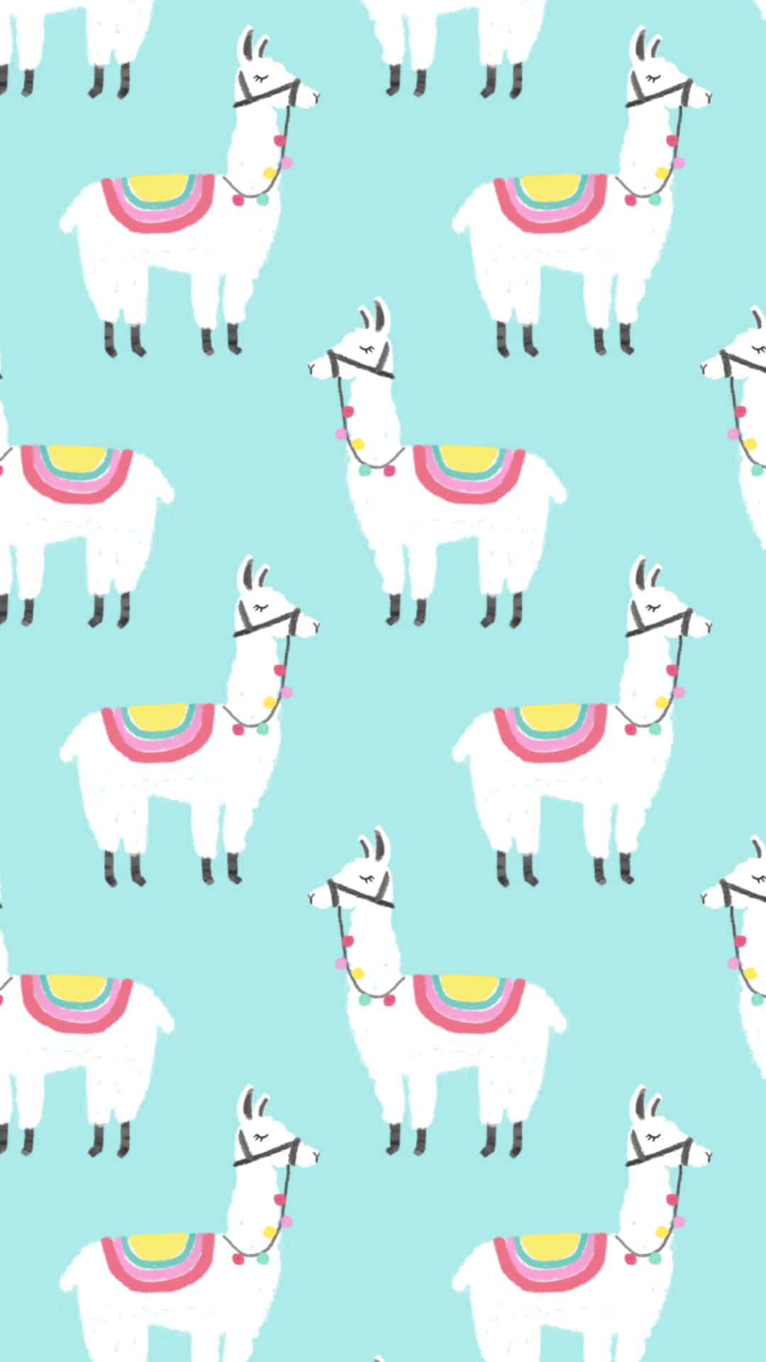 Cute Kawaii Llama Illustration Wallpaper