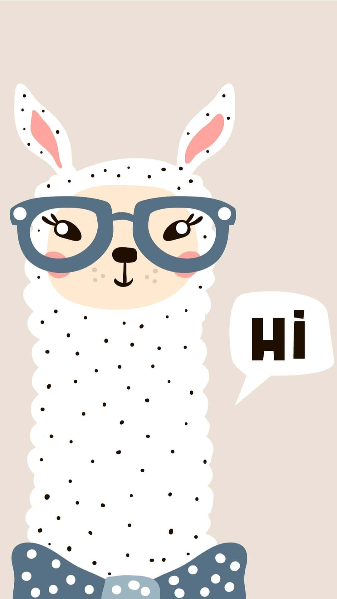 Adorable Kawaii Llama With a Colorful Background Wallpaper