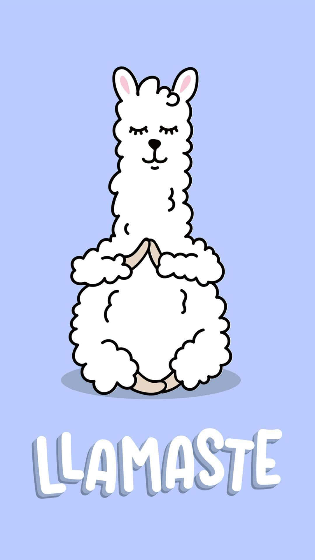 Adorable Kawaii Llama Loves Cuteness Overload Wallpaper