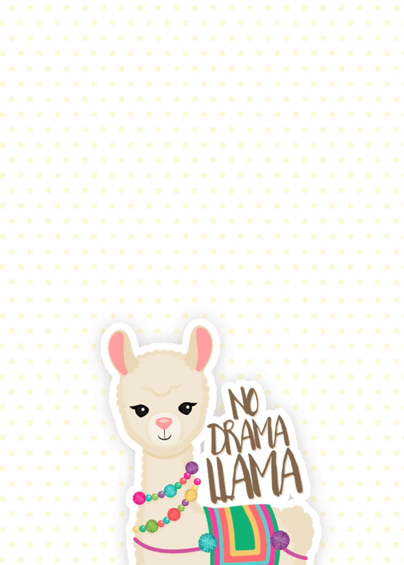 Adorable Kawaii Llama with a Heartwarming Smile Wallpaper