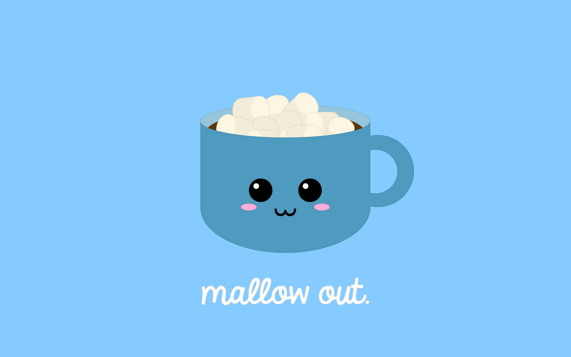 Cute Kawaii Marshmallow Cup Wallpaper