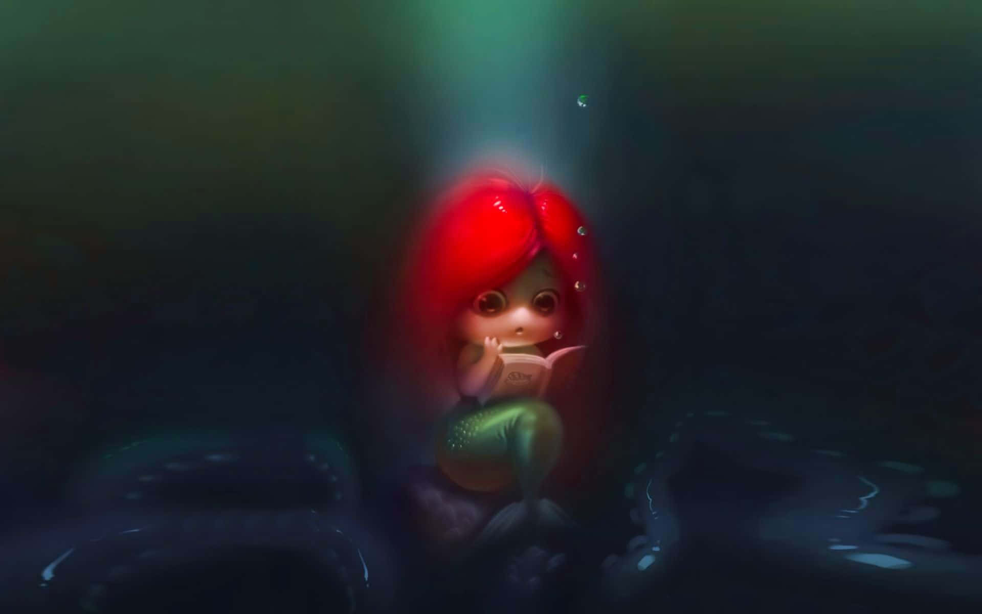 Enchanting Kawaii Mermaid Exploring the Magical Underwater World Wallpaper