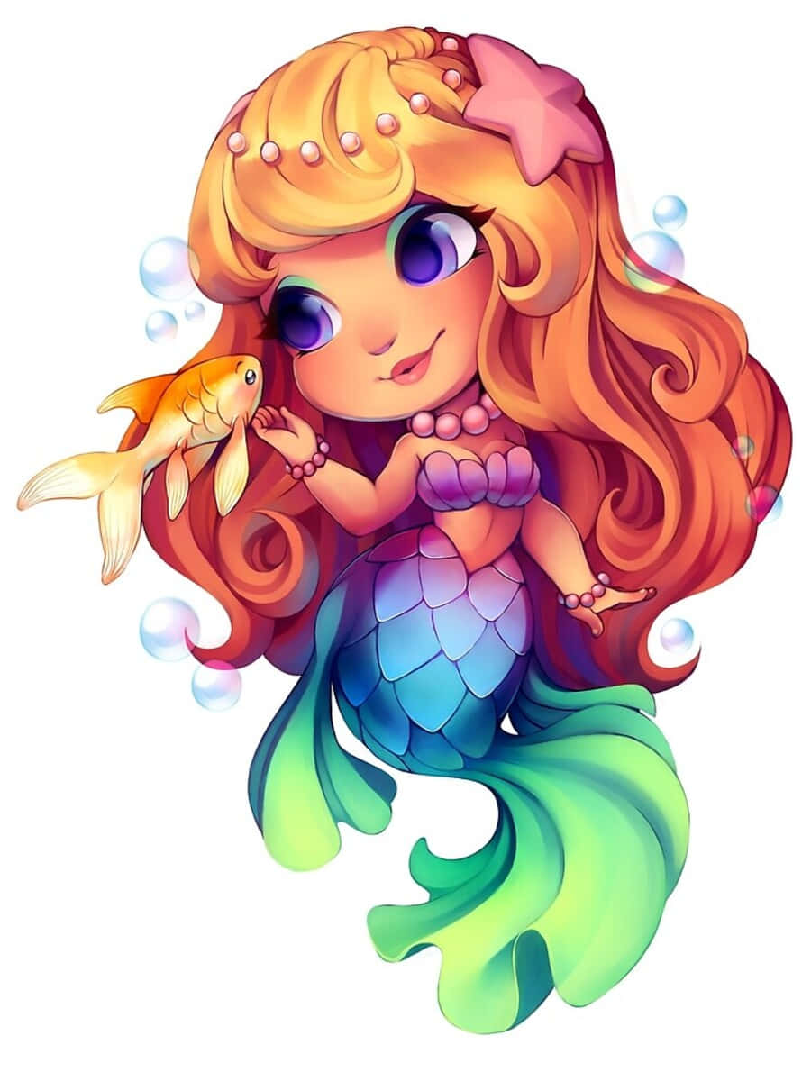 Premium Vector | Pretty cartoon mermaid princess with dark skin, black hair  and shiny blue fish tail and wearing summer hat.