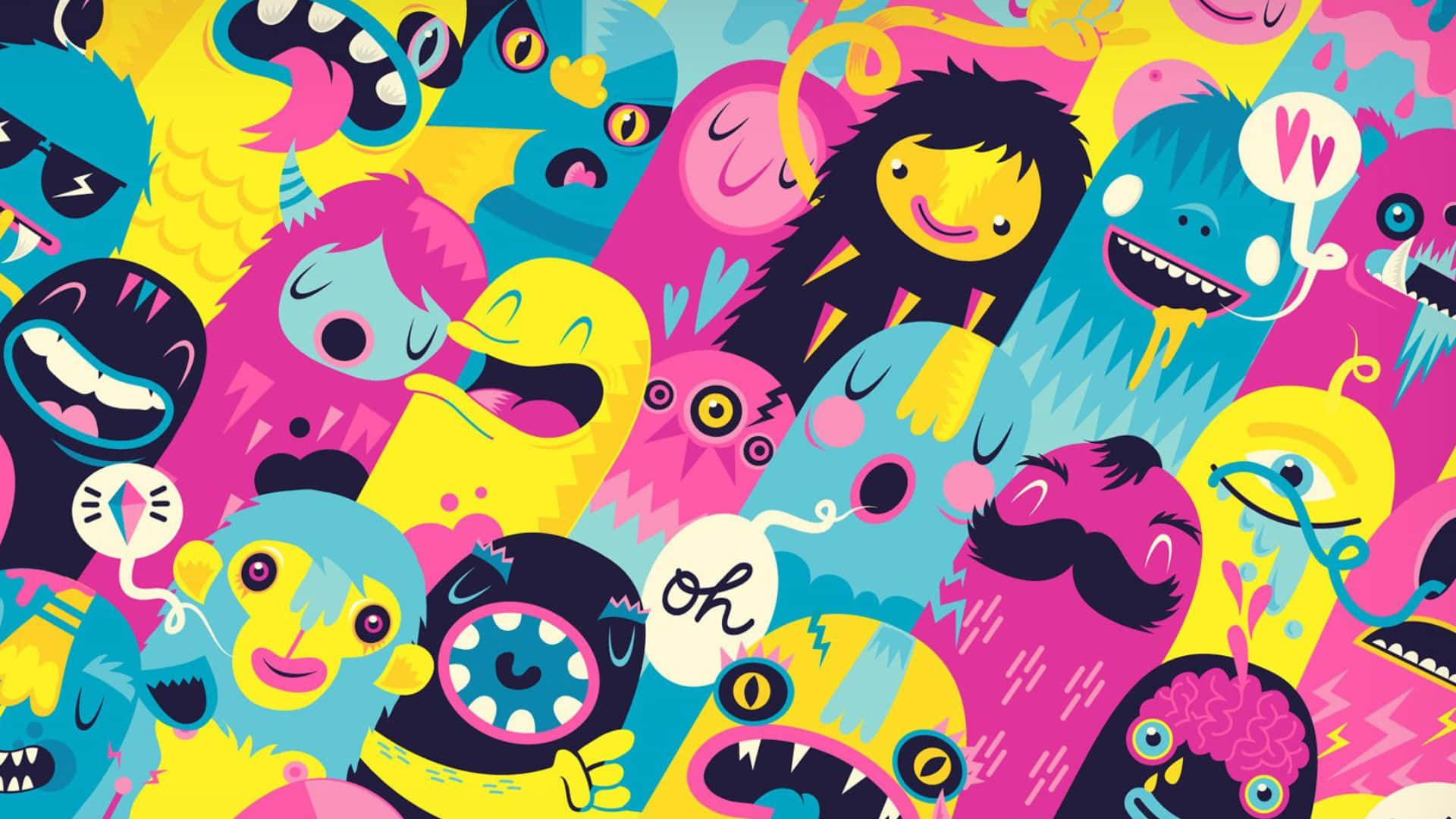 Adorable Kawaii Monster Posing Wallpaper