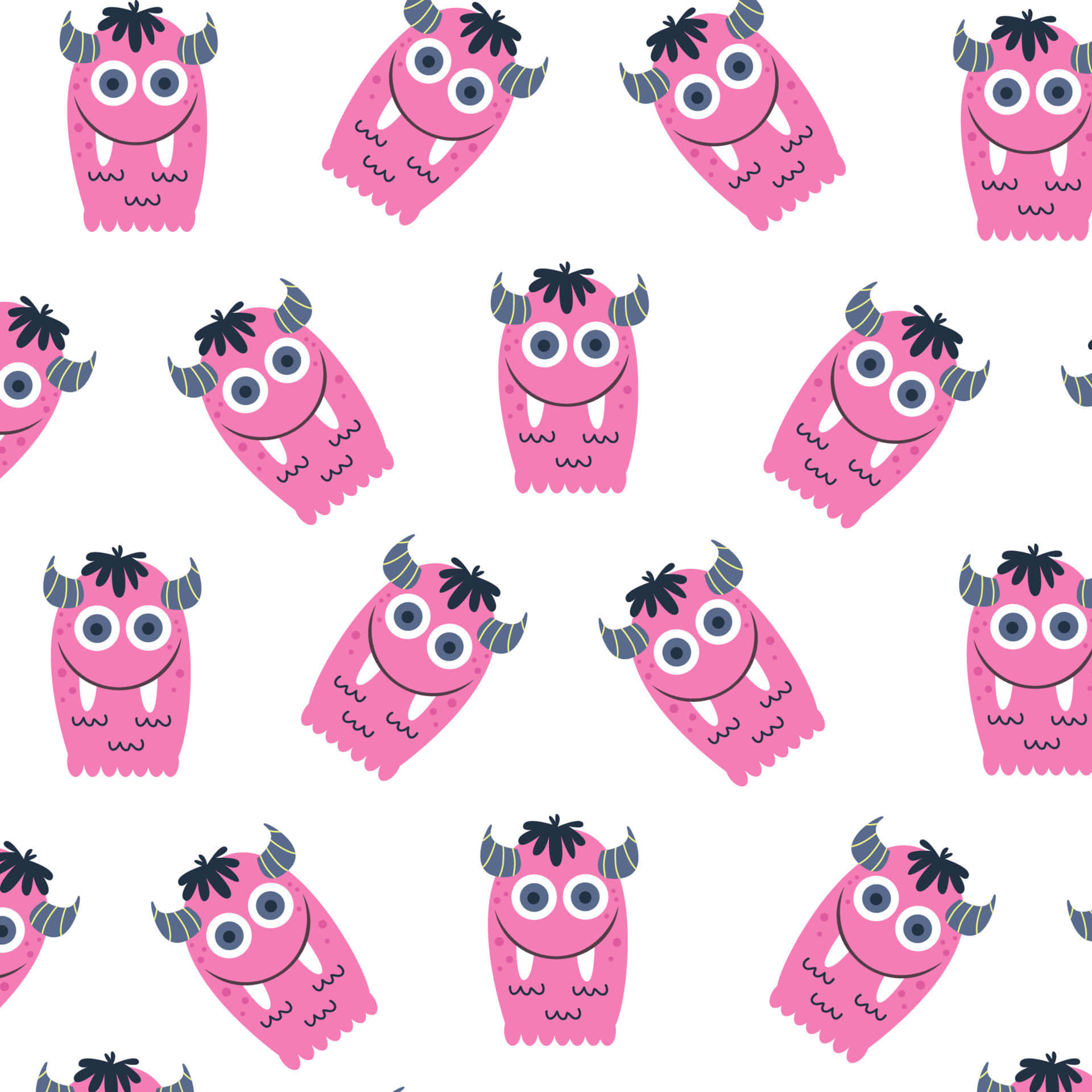 Kawaii Monster with Big Eyes and Heart Wallpaper