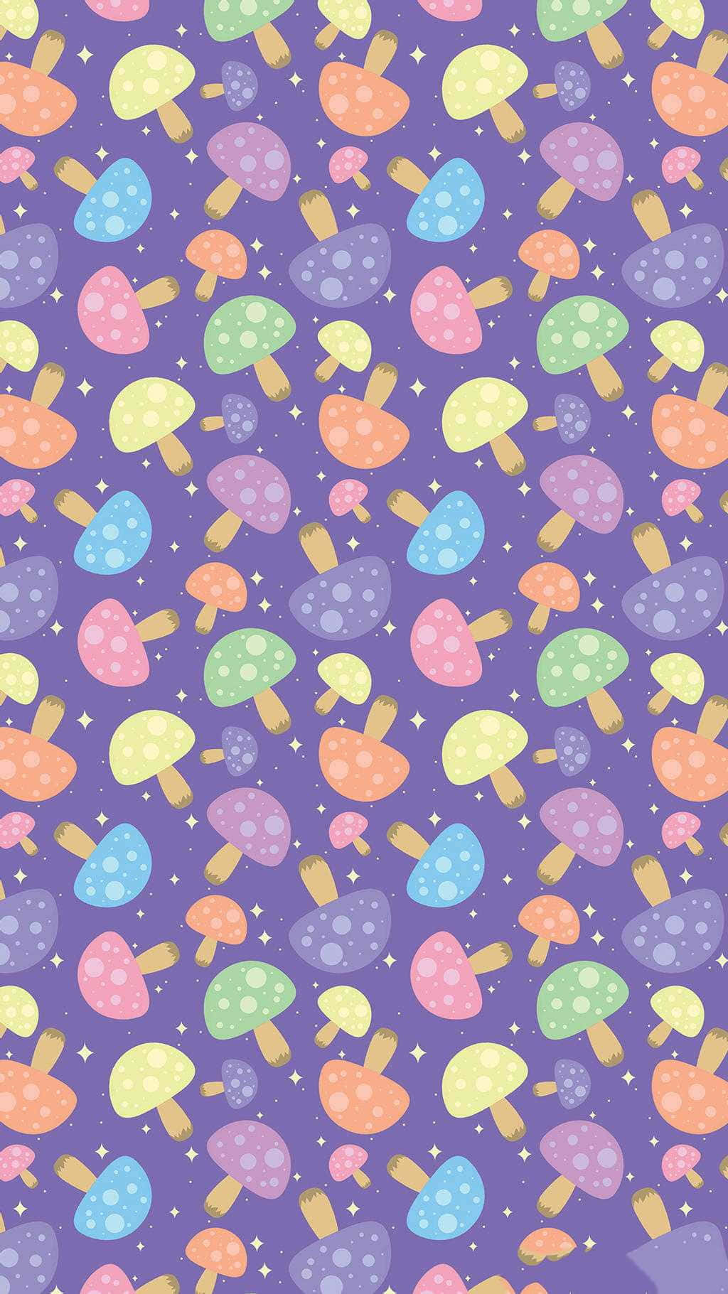 Kawaii Mushroom: A Cute and Whimsical Adventure Wallpaper