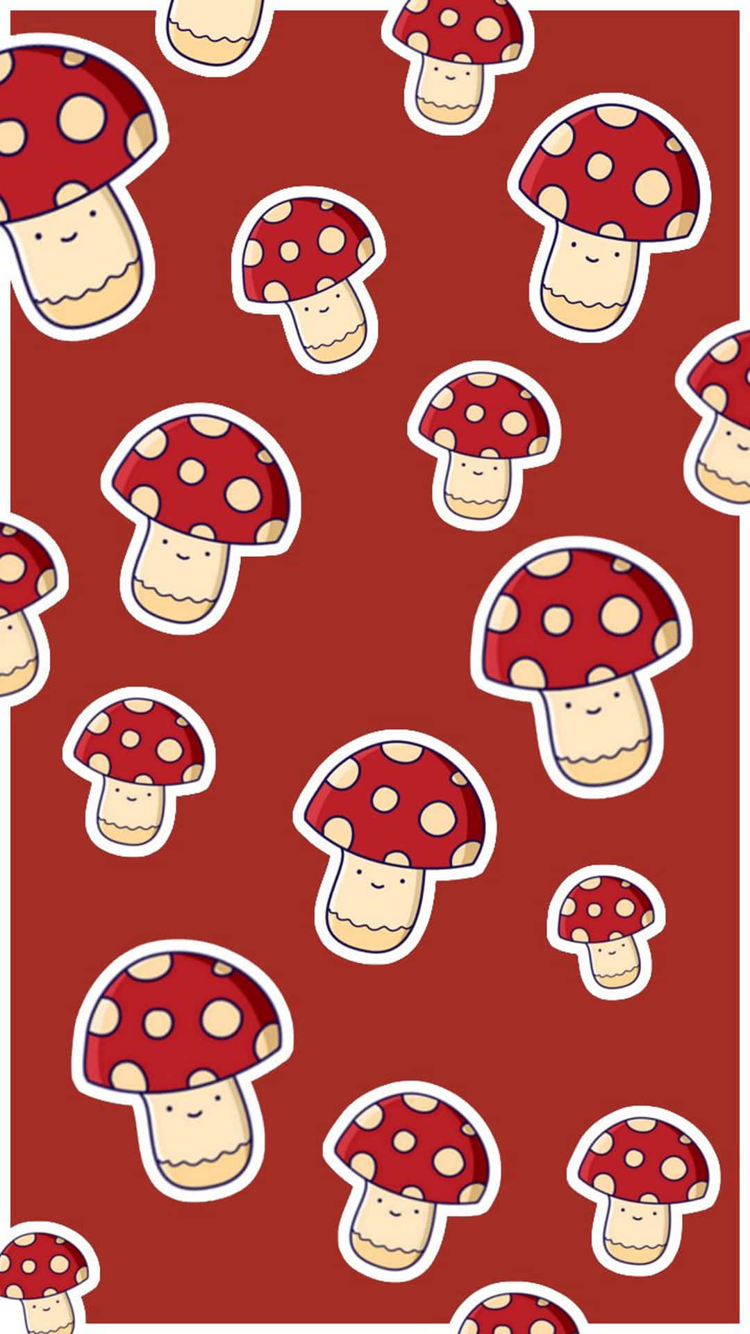 Cute and Colorful Kawaii Mushroom Wallpaper Wallpaper