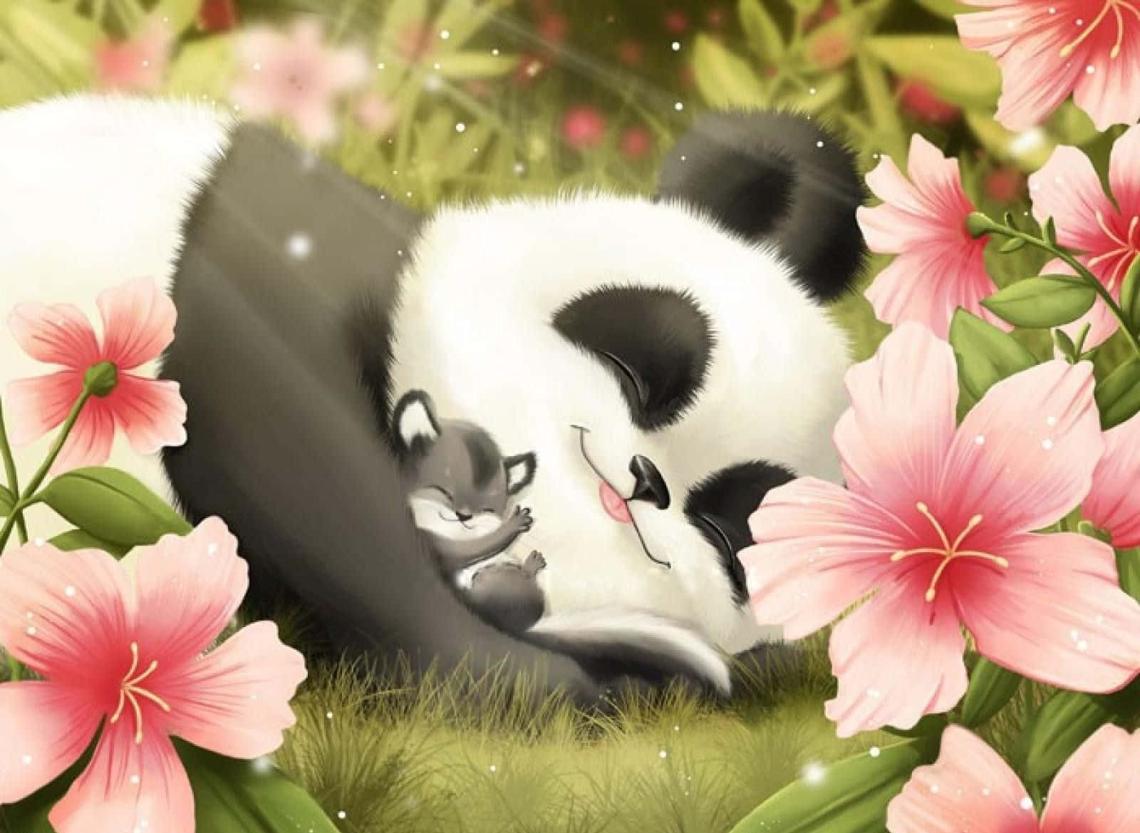 Enjoy the cuteness of this Kawaii Panda! Wallpaper