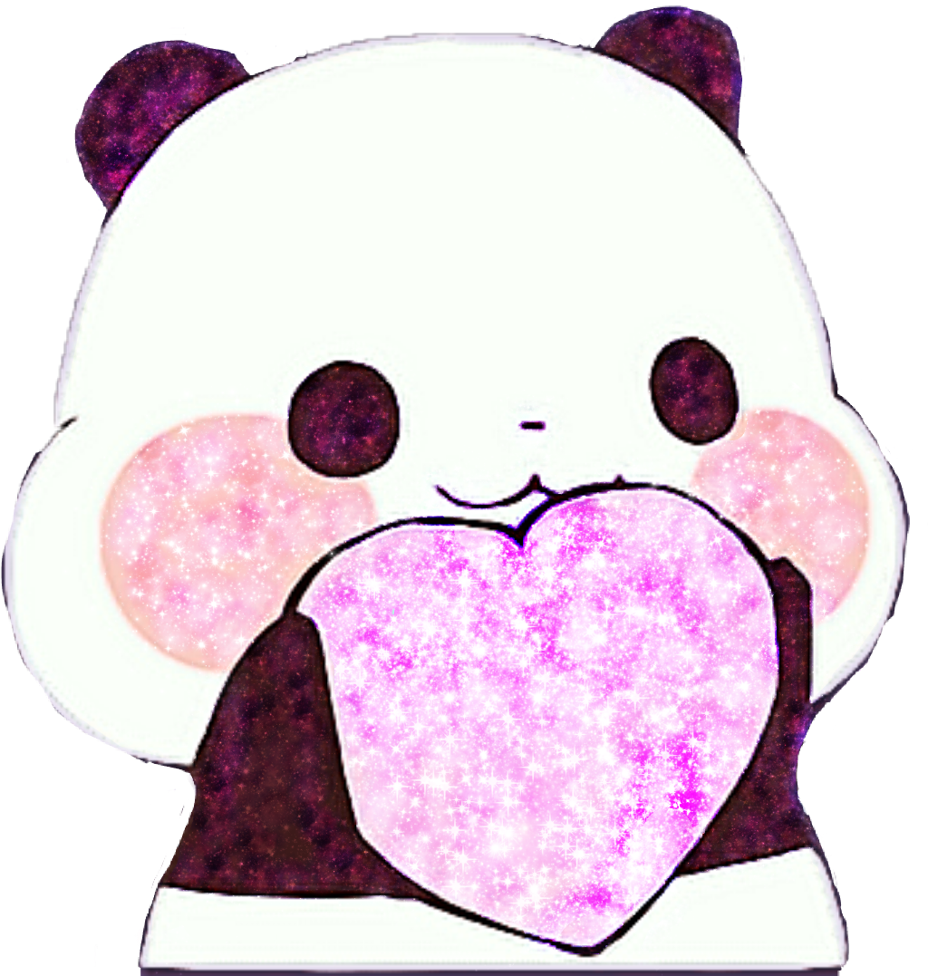 Kawaii Panda With Heart PNG