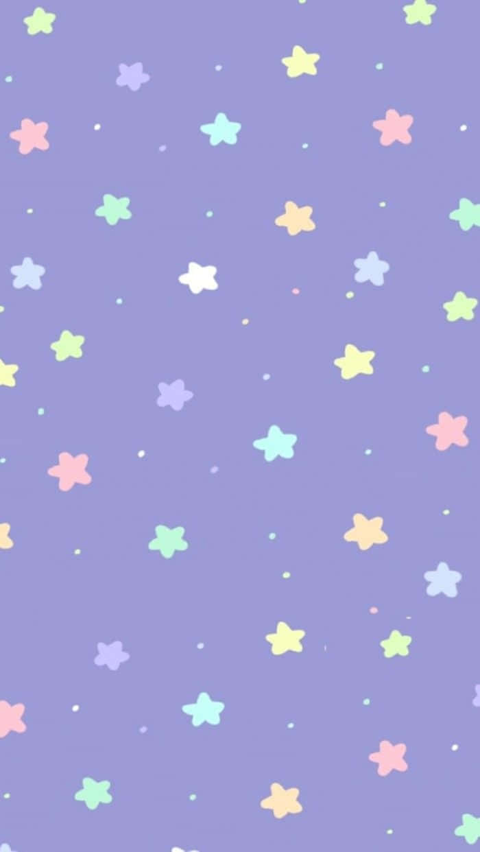 Kawaii Pastel Colorful Stars Wallpaper