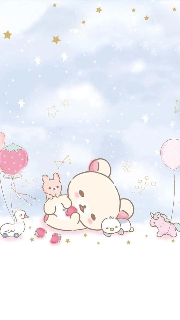 A soft and beautiful pastel world of cute Kawaii characters Wallpaper