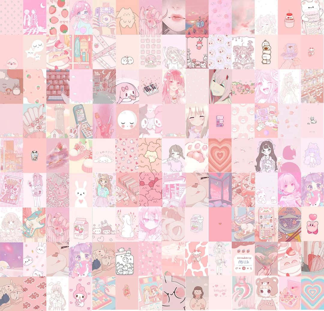 Kawaii Pastel Pink Collage Aesthetic.jpg Wallpaper