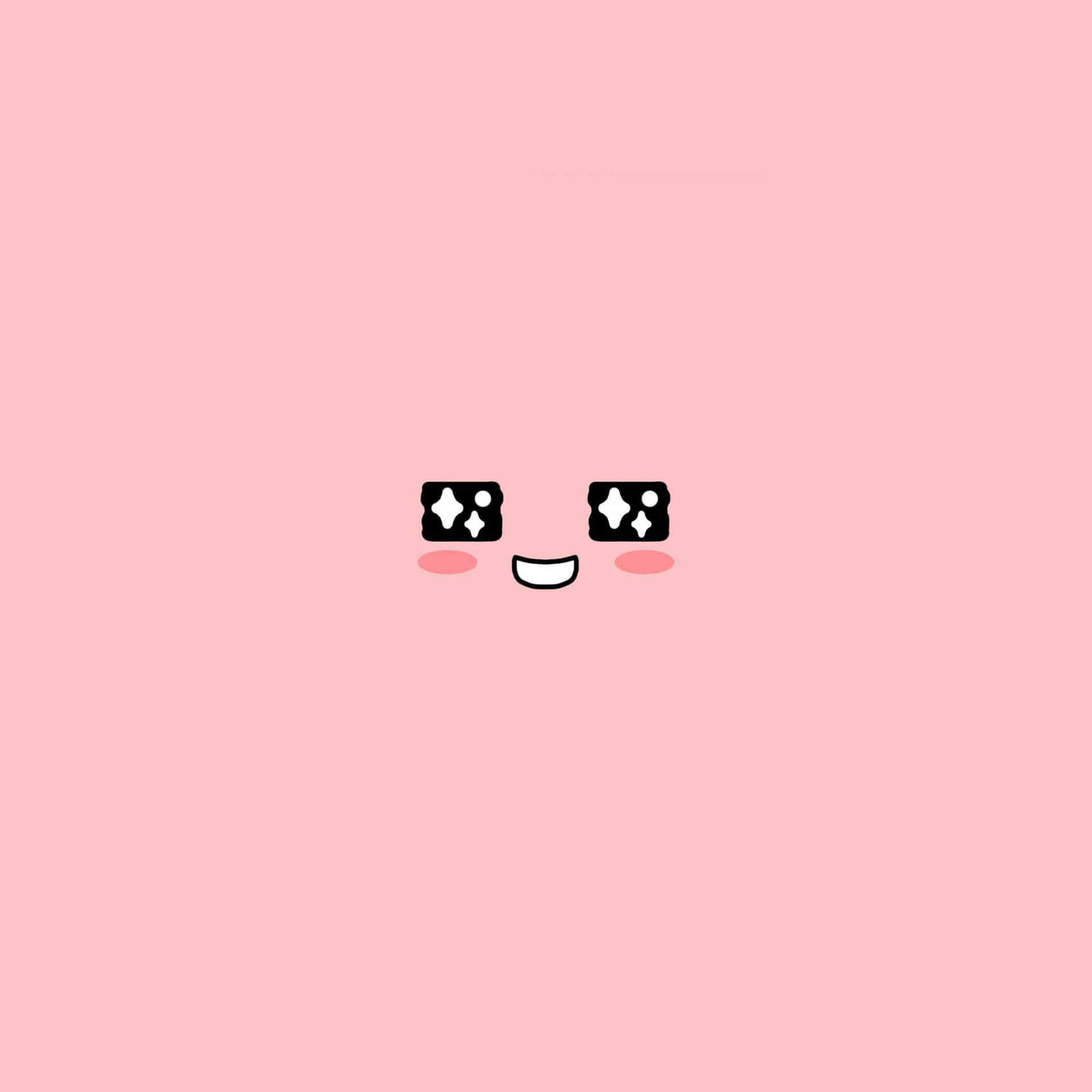 Kawaii Pastel Pink Smile Face Wallpaper