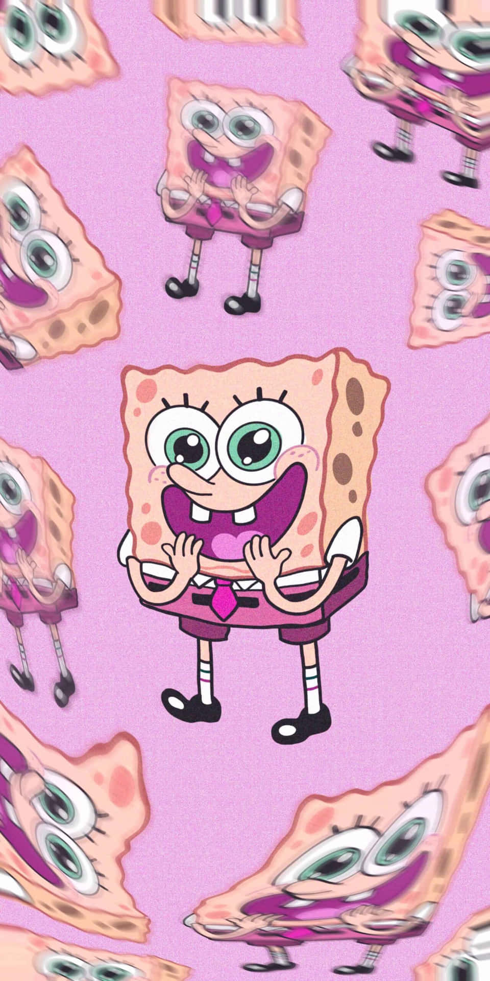 Kawaii Pastel Pink Sponge Character Wallpaper