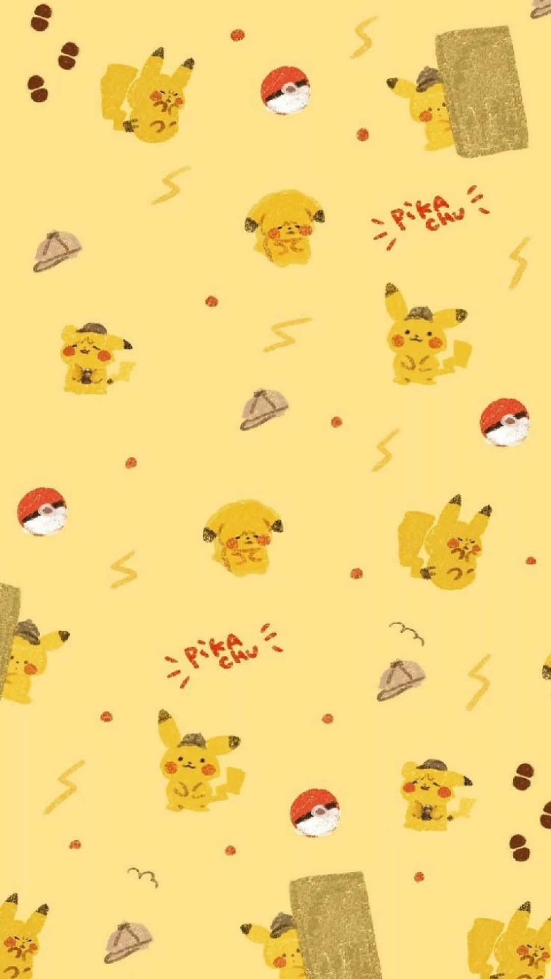 Kawaii Pikachu Pattern Wallpaper