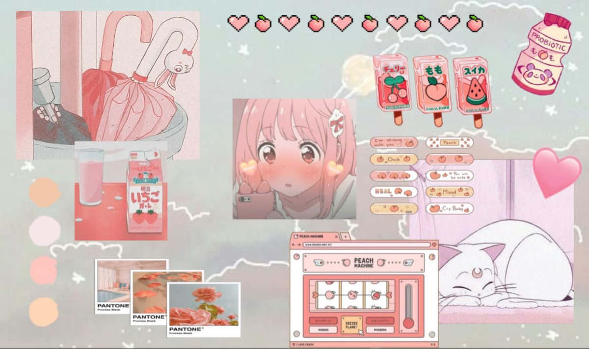 Cute Kawaii Pink Aesthetic Desktop Wallpaper Wallpaper
