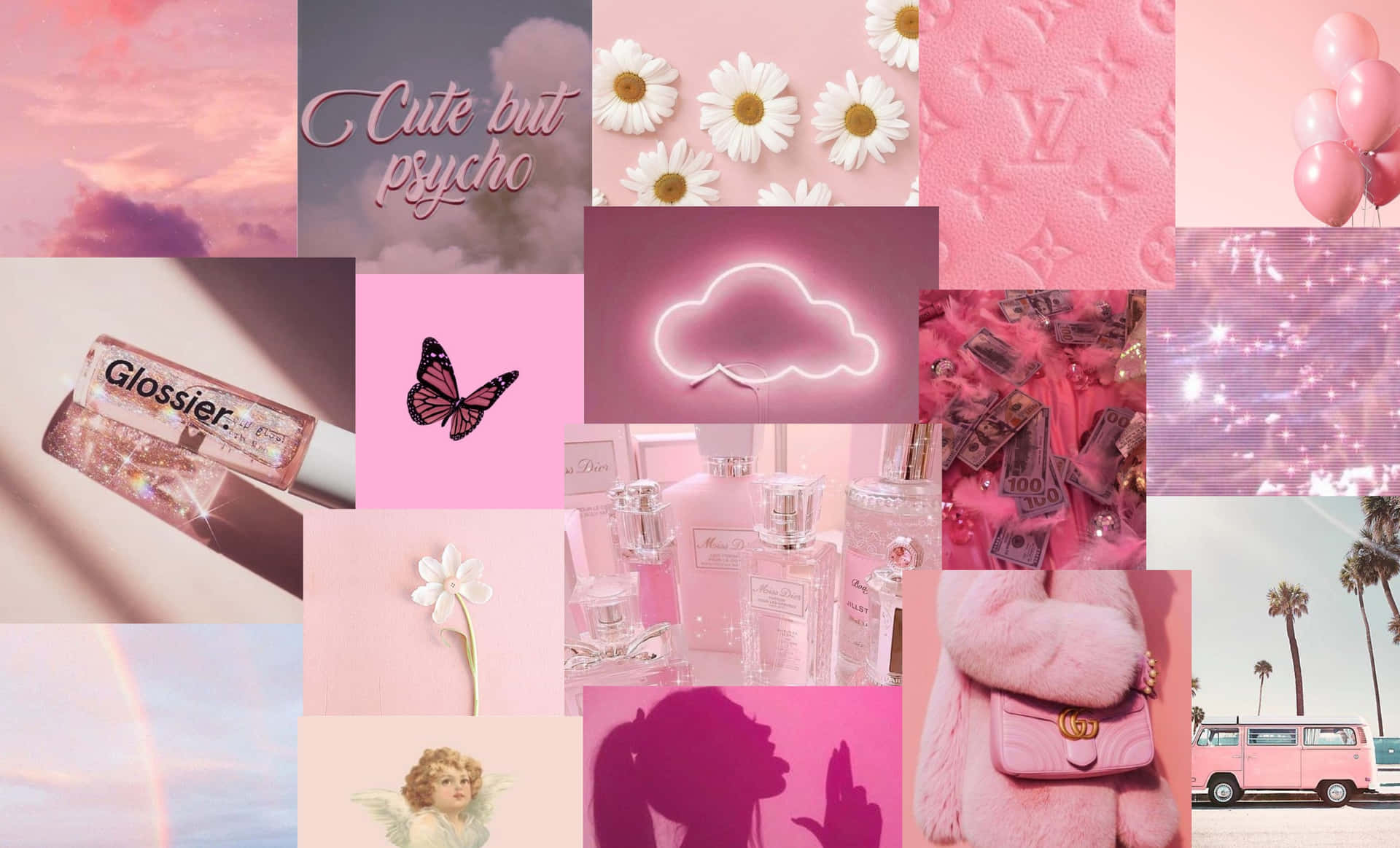 Download Kawaii Pink Aesthetic Desktop Wallpaper showcasing cute ...