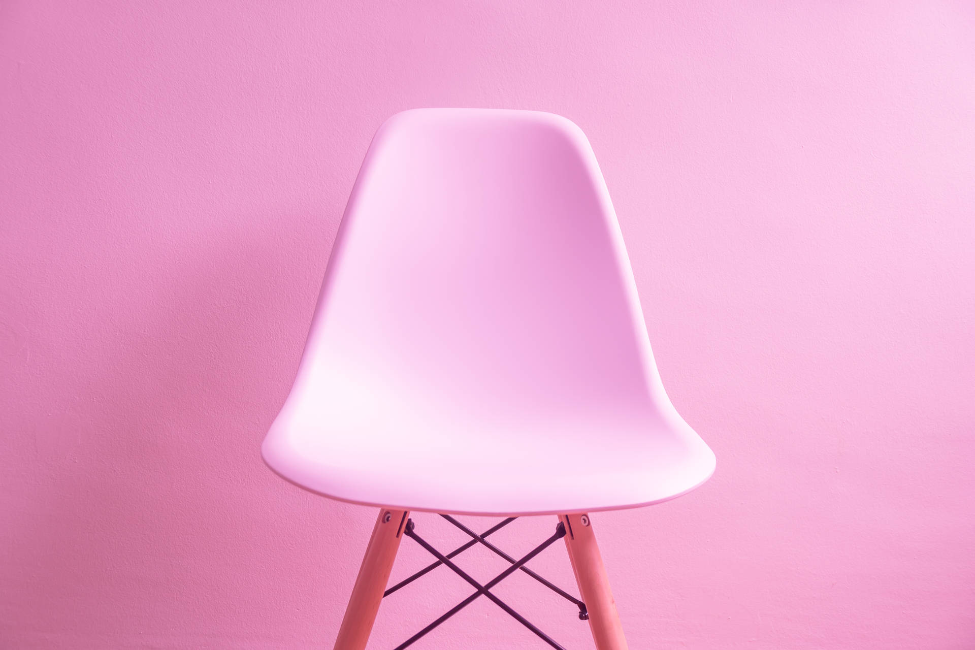 Kawaii Pink Chair On Pink Wall Background