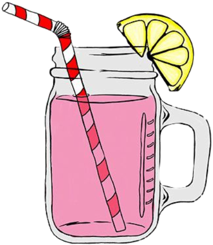 Kawaii Pink Lemonade Mason Jar PNG