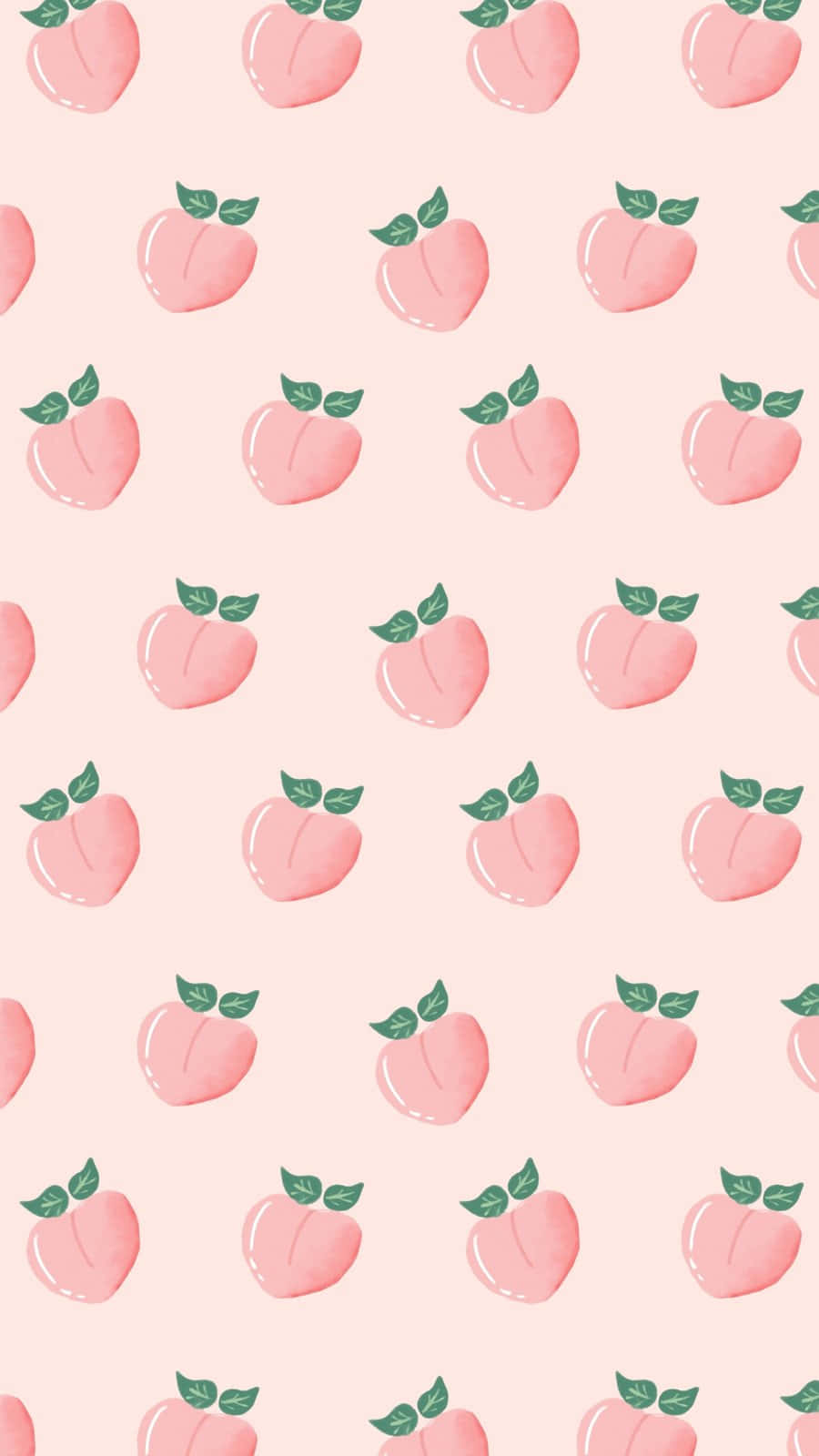 Kawaii Pink Peach Pattern Wallpaper