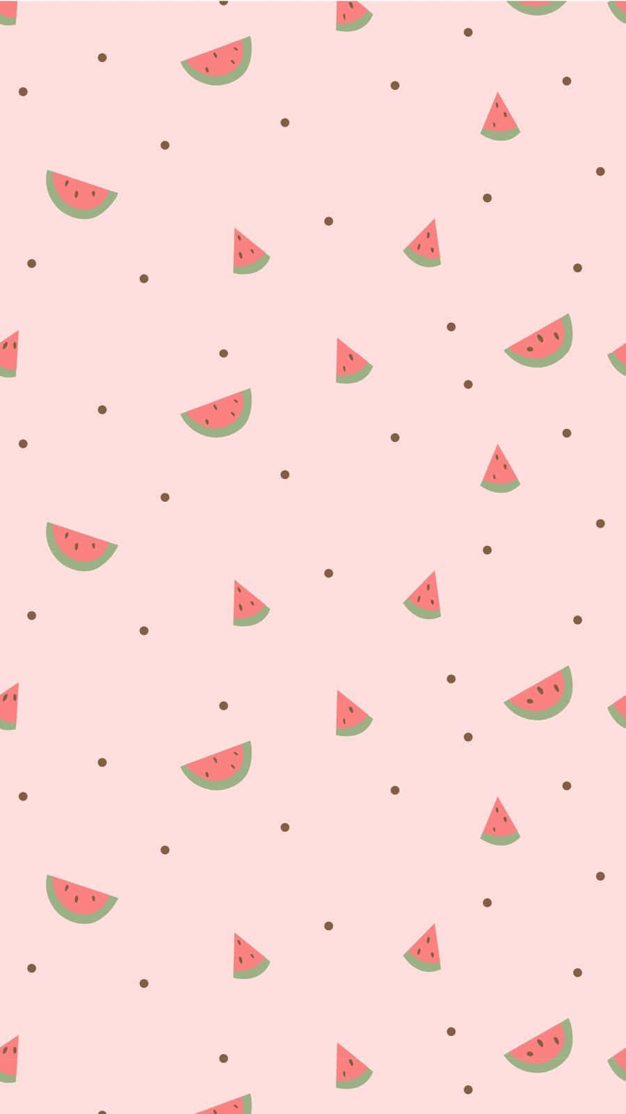 Kawaii Pink Watermelon Pattern Wallpaper