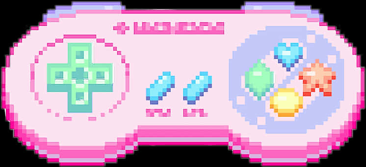 Kawaii Pixel Art Game Controller PNG