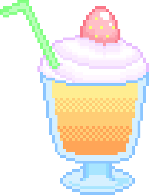 Kawaii Pixel Art Milkshake PNG