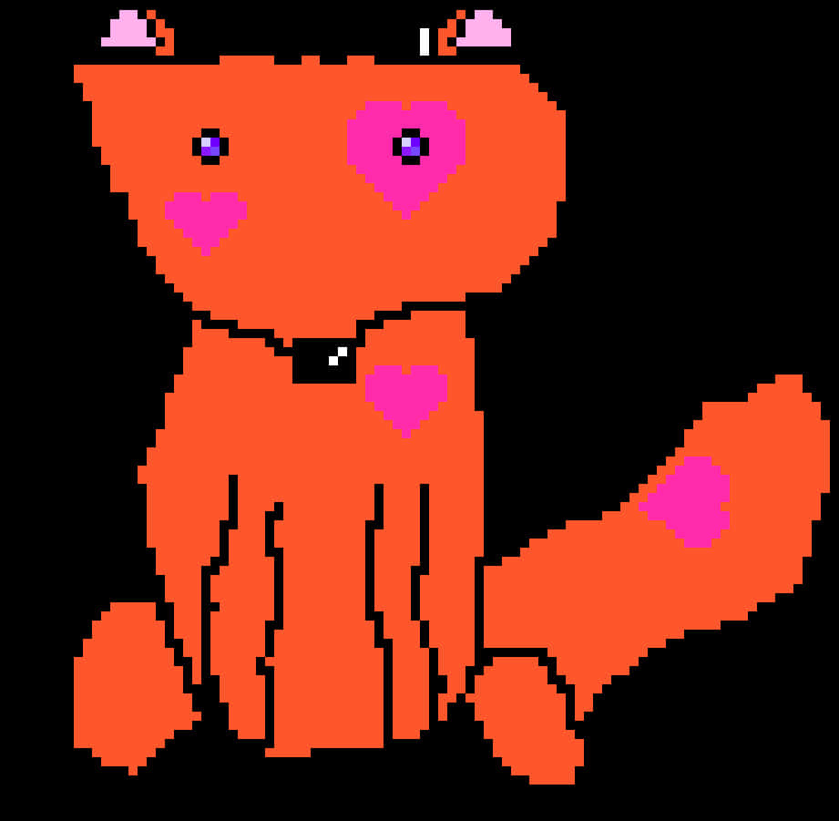 Kawaii Pixel Orange Fox PNG