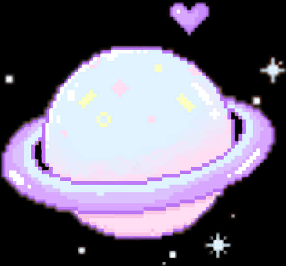 Download Kawaii Pixel Planet Space | Wallpapers.com