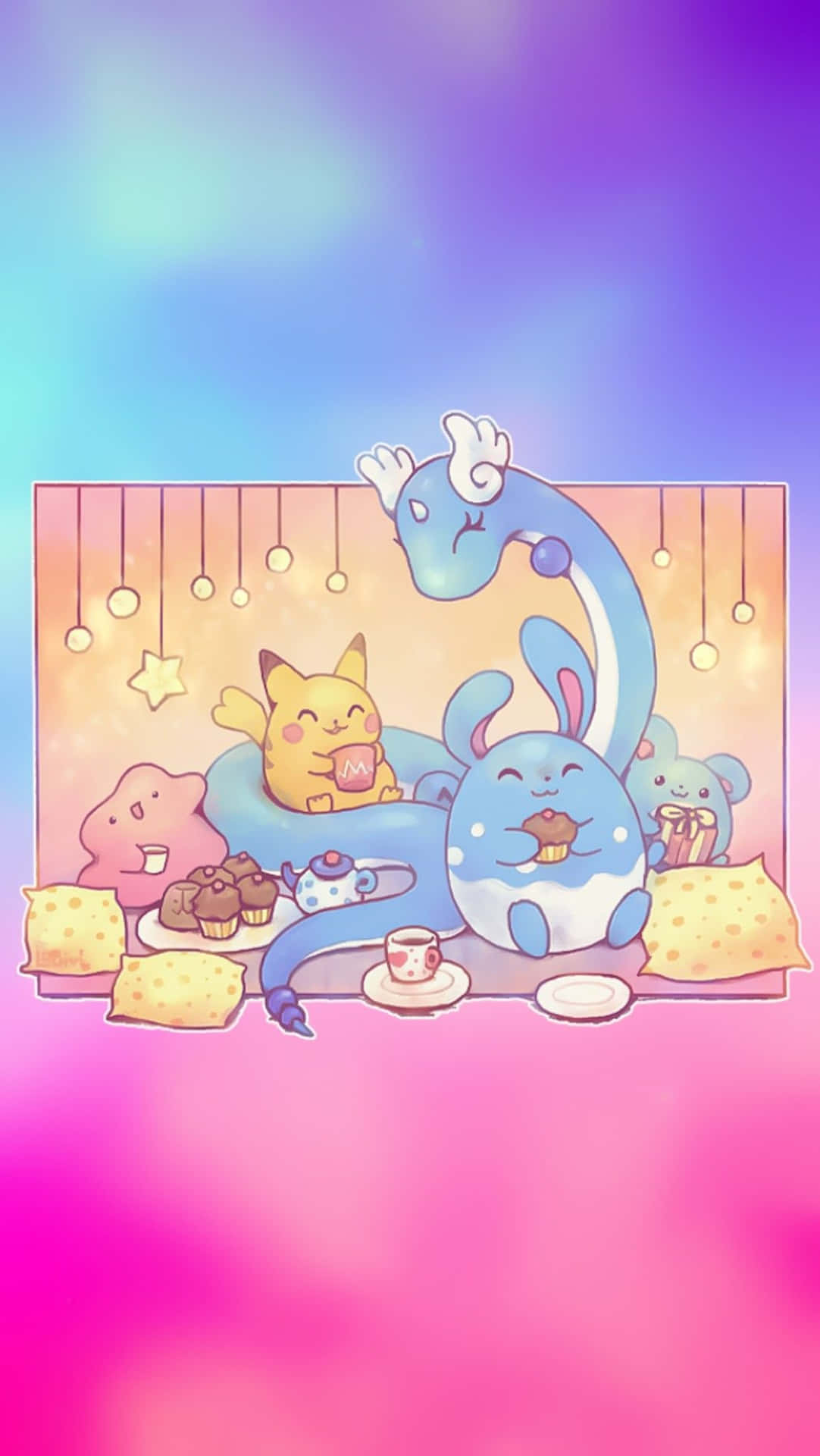 Kawaii Pokemon Pajama Party Wallpaper