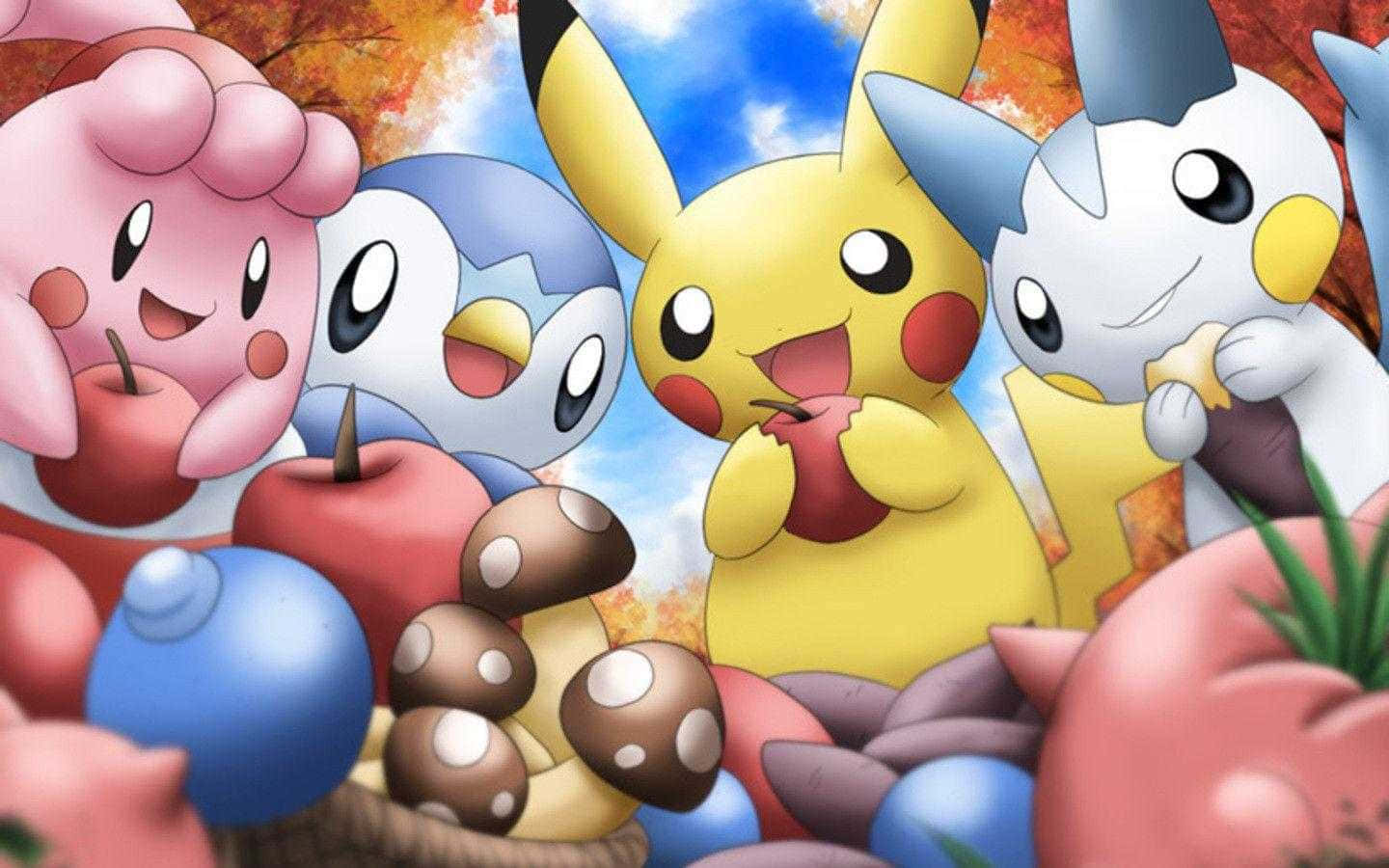 Kawaii Pokemon Pikachu Friends Wallpaper