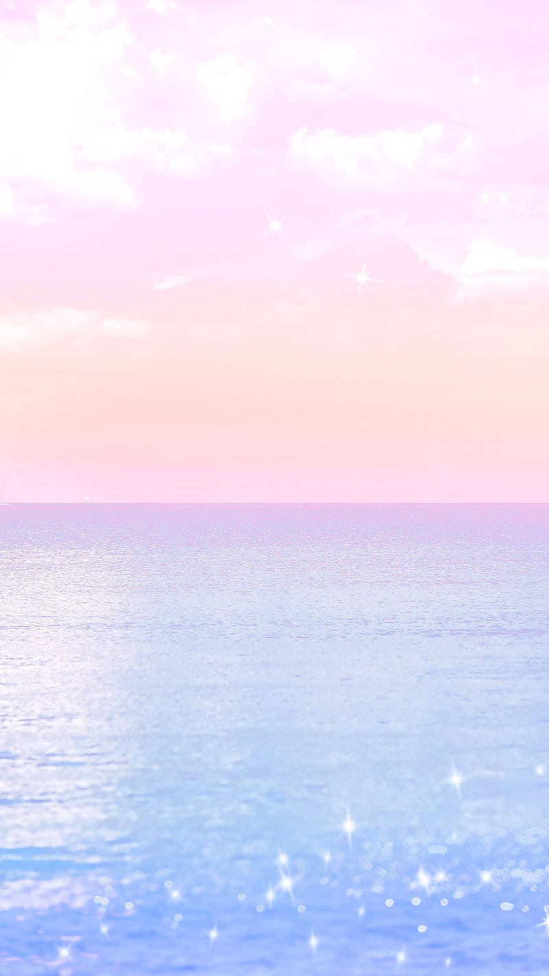 Kawaii Purple Sky Sea Horizon Wallpaper