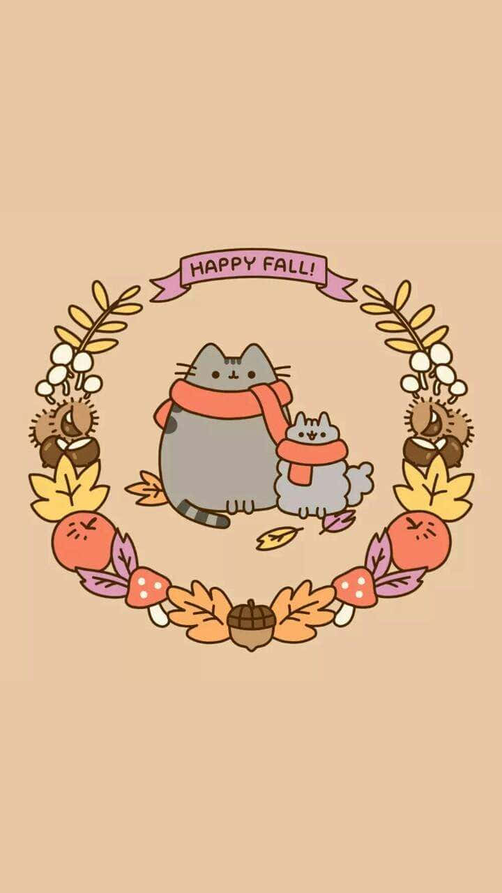 This cute Kawaii Pusheen is ready for a day of fun! Wallpaper