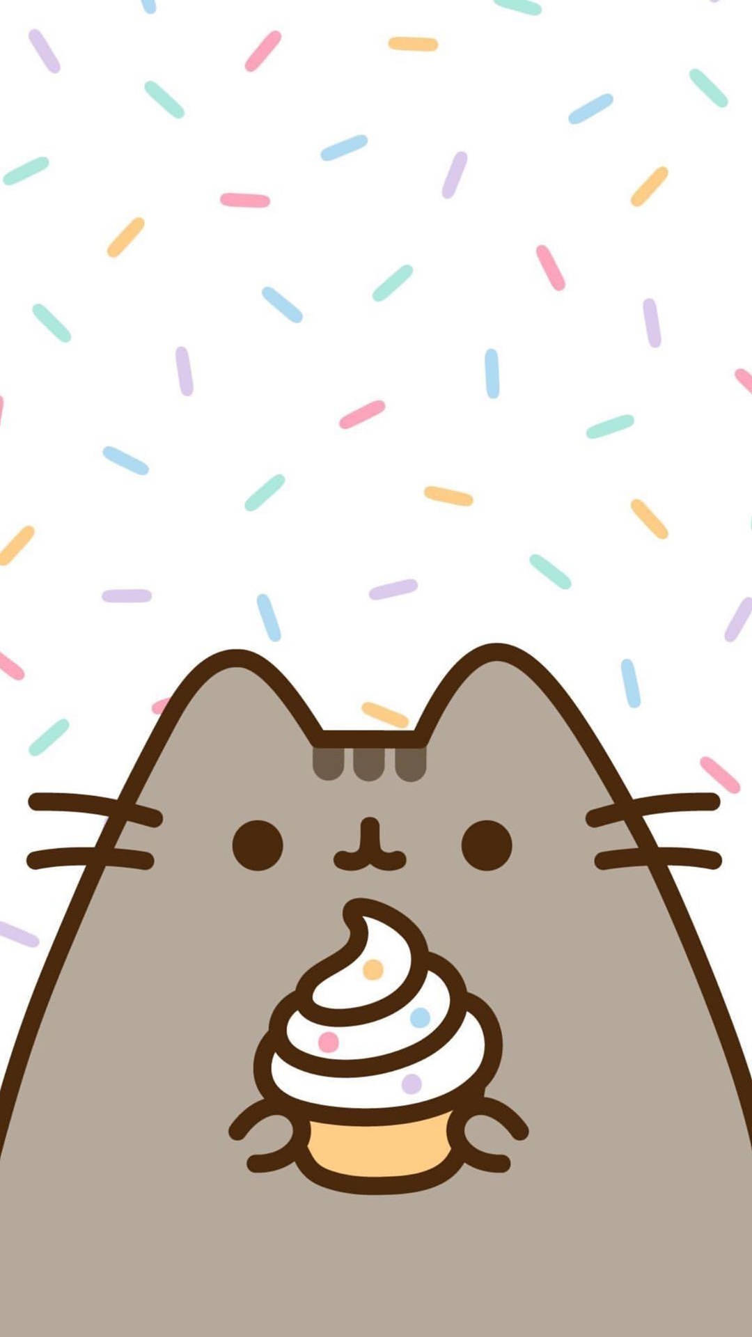 Kawaii Pusheen Cat Cupcake Wallpaper