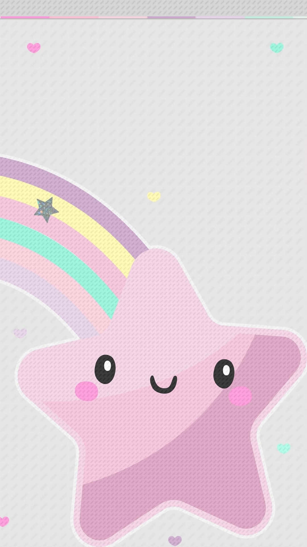 Adorable Kawaii Rainbow bringing joy and colors to your day. Wallpaper