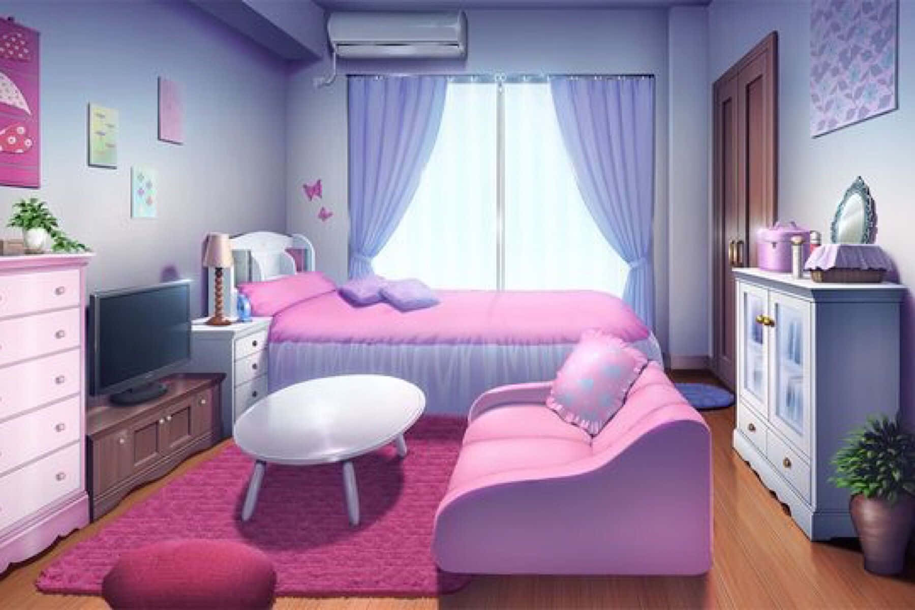 Kawaii-Themed Bedroom Suite Wallpaper