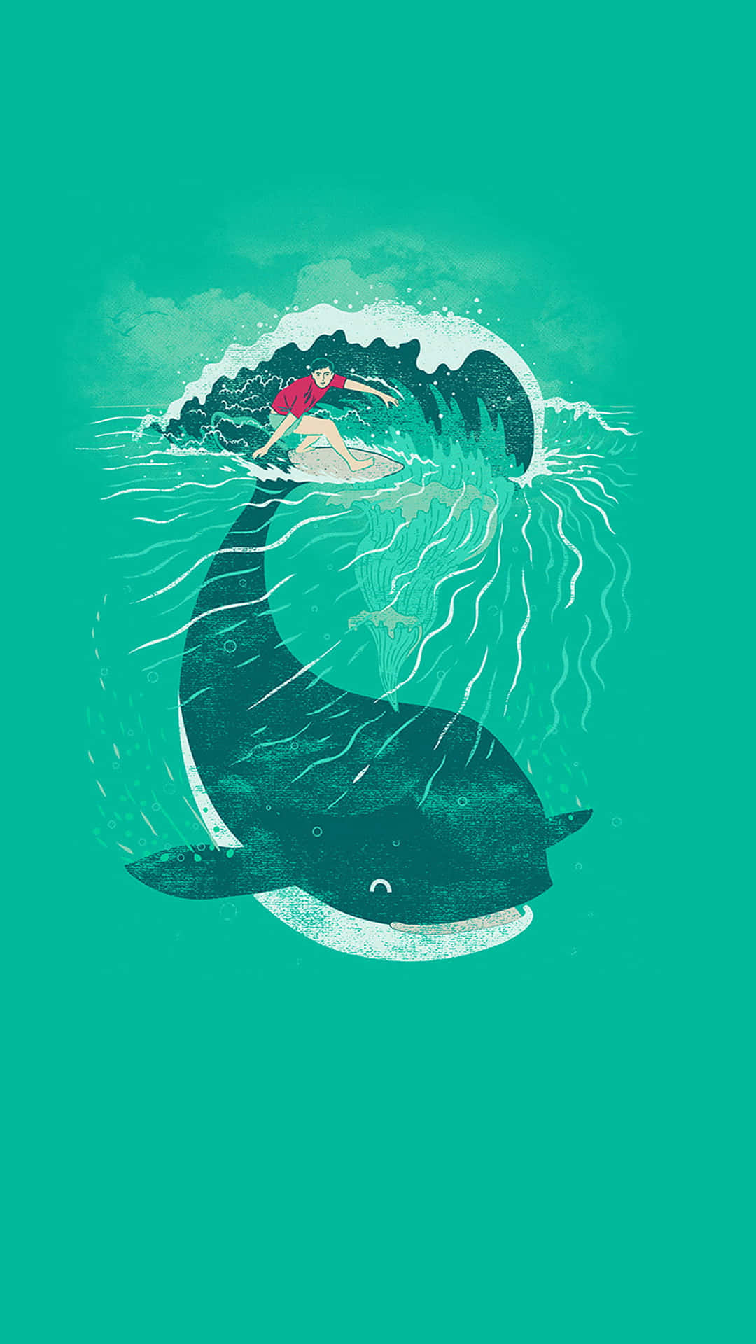 Caption: Adorable Kawaii Sea Creatures Swimming Together Wallpaper