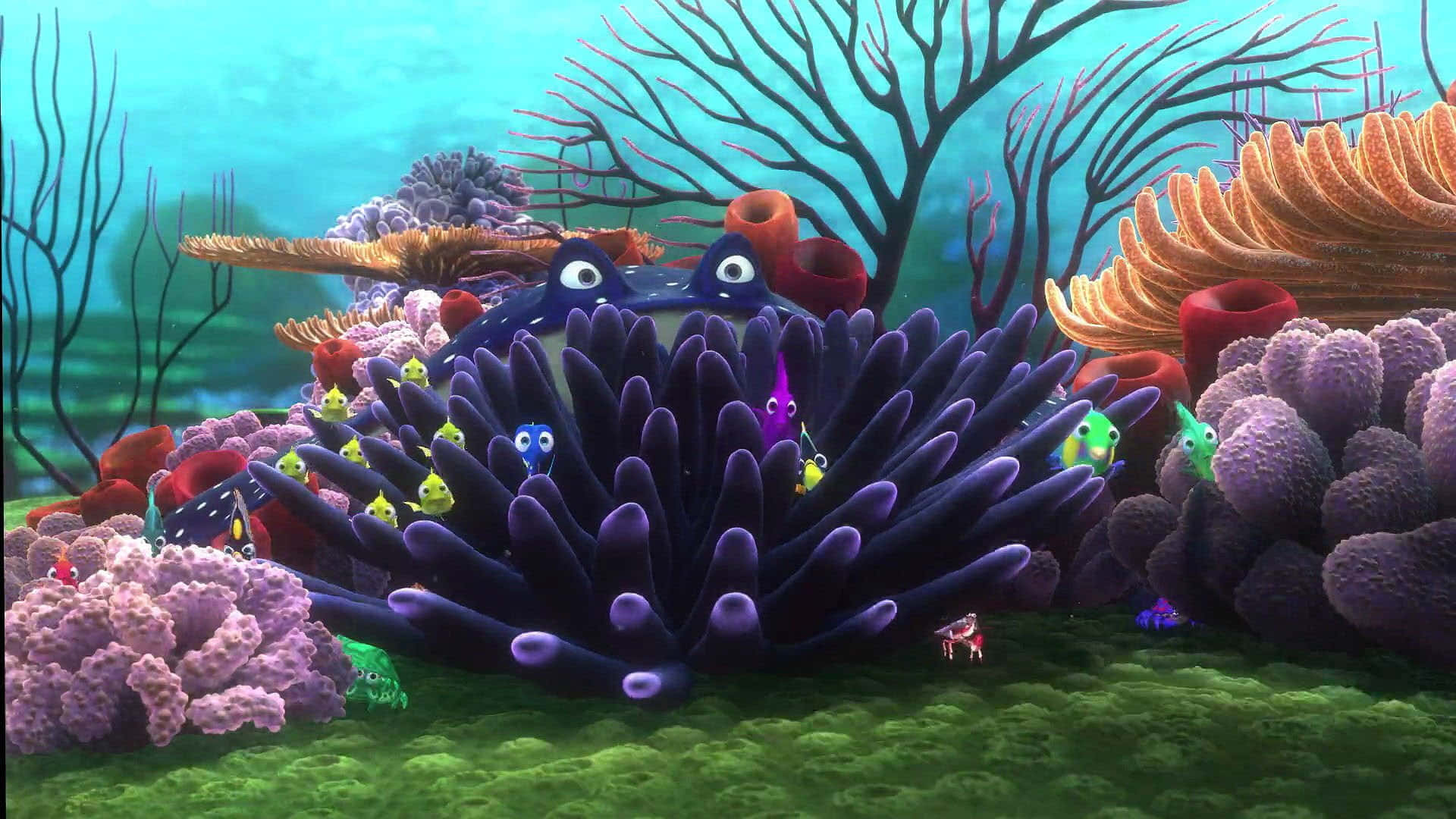 Adorable Kawaii Sea Creatures Exploring the Ocean Together Wallpaper