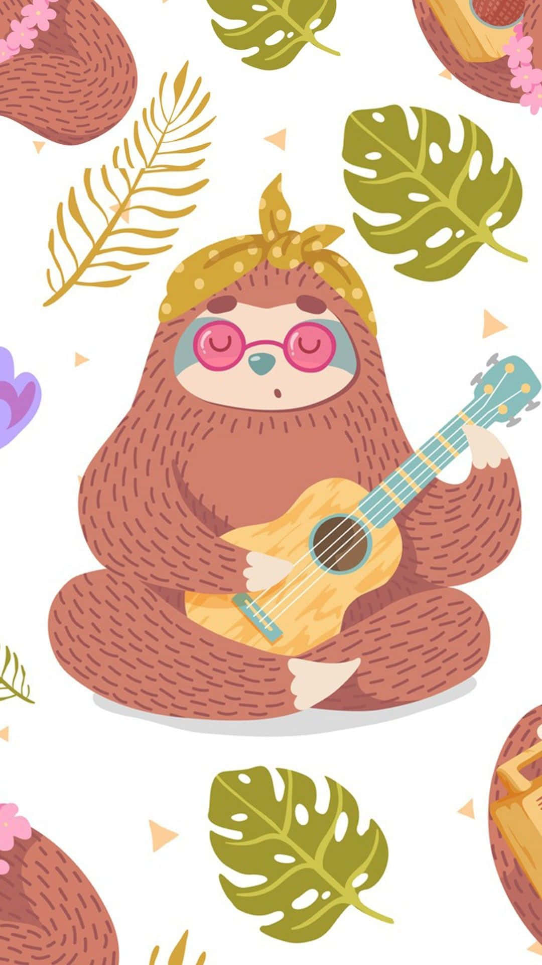 Embrace the Cuteness of a Kawaii Sloth Wallpaper