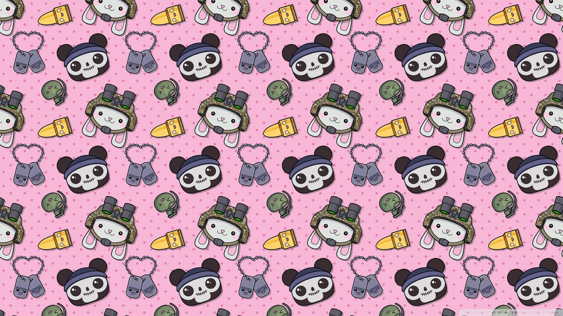A cute Kawaii soldier pattern Wallpaper