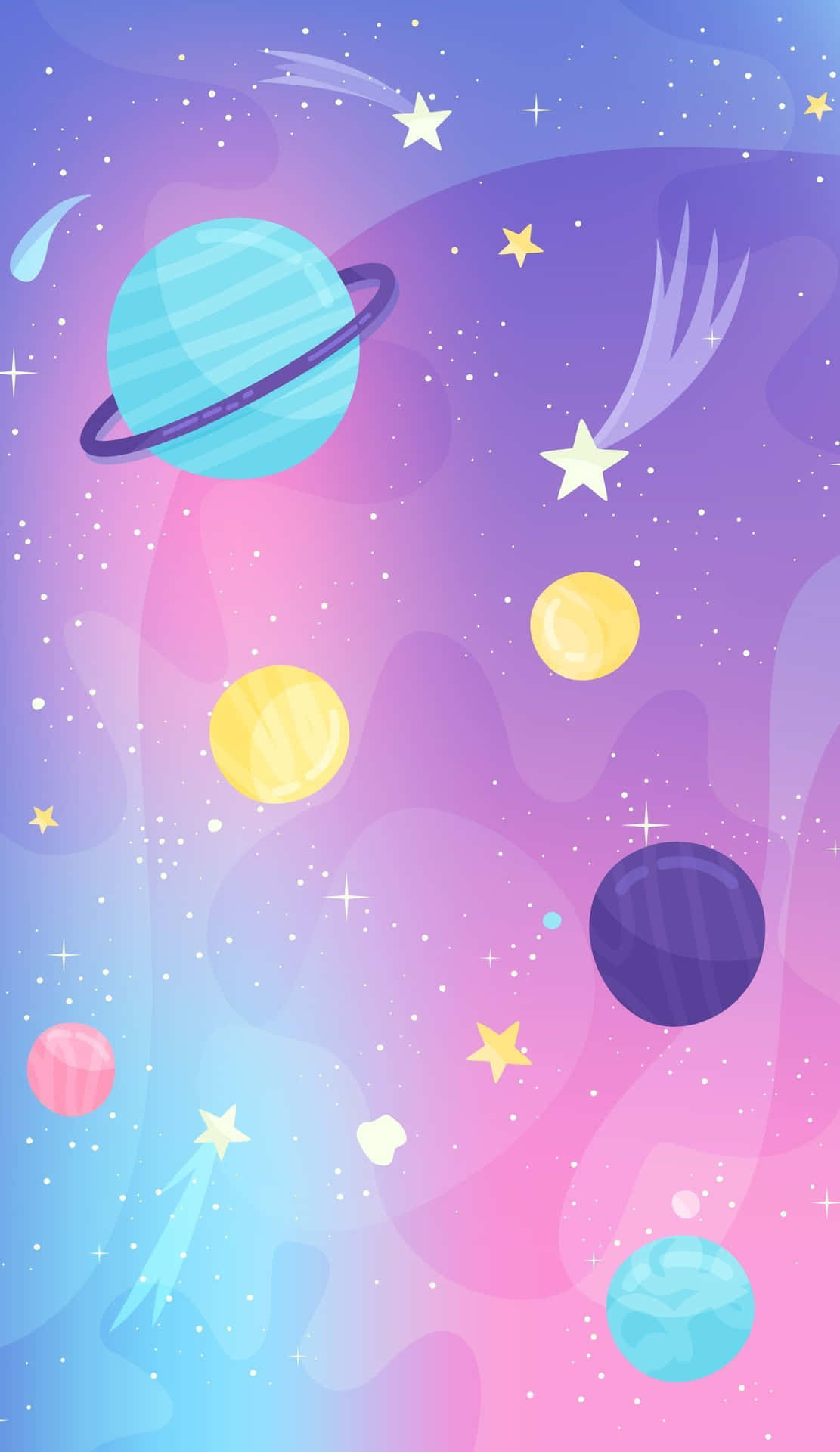 Download Adorable Kawaii Space Adventure Wallpaper | Wallpapers.com