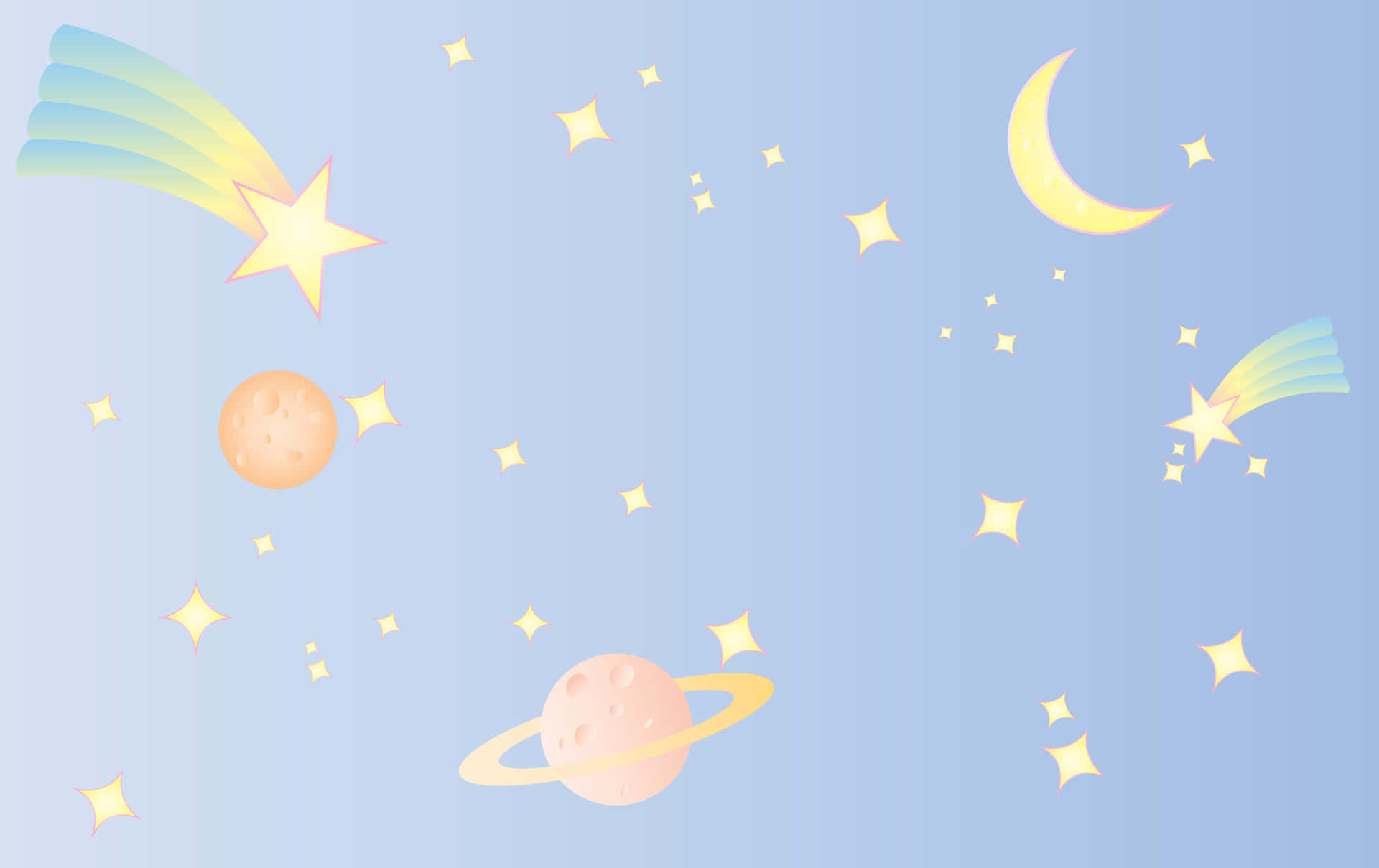 Adorable Kawaii Space Adventure Wallpaper